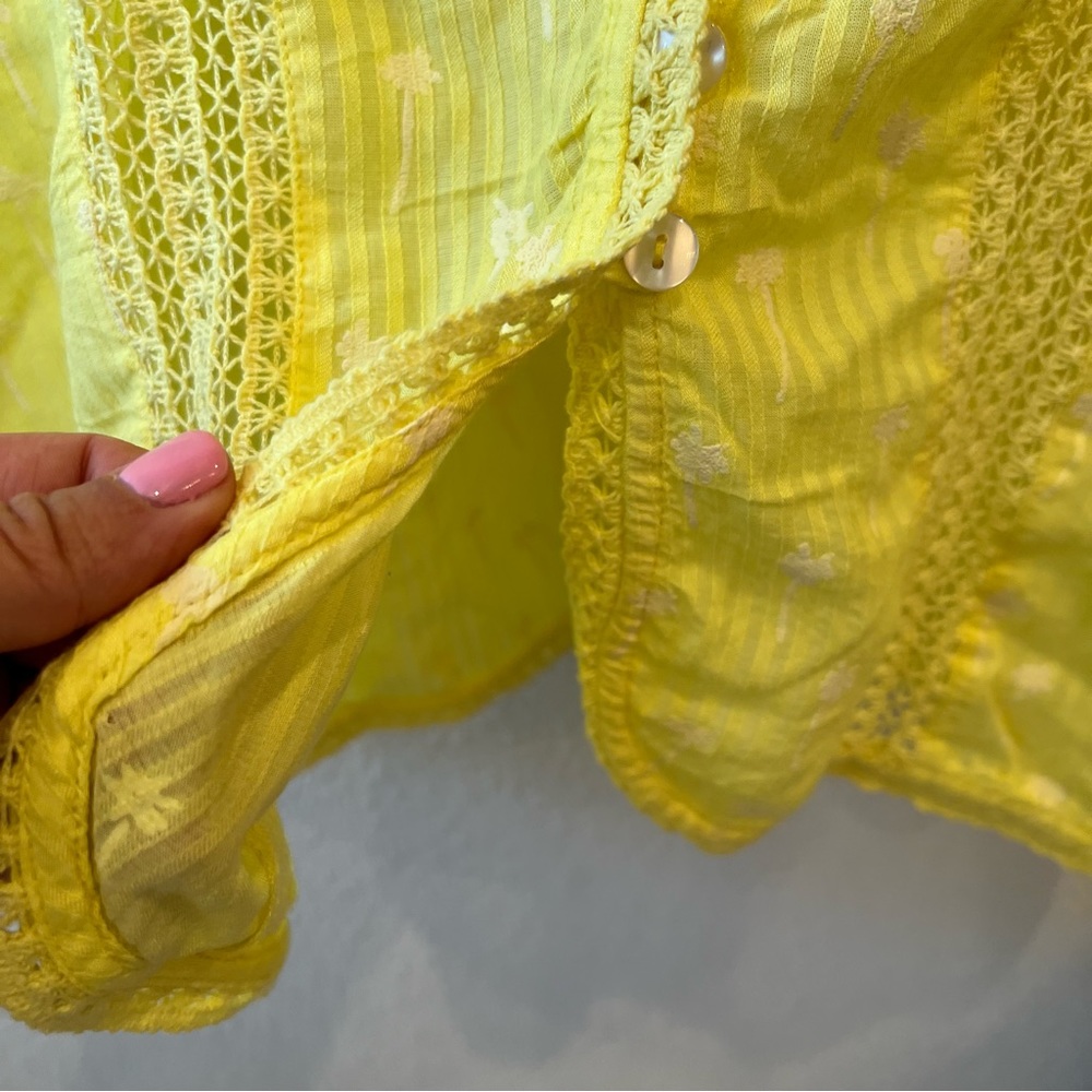 URBAN OUTFITTERS Yellow Short Sleeve Button Down Top - Picture 7 of 10